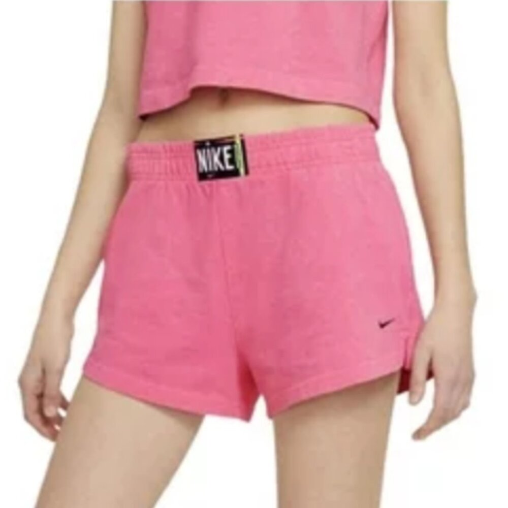 NWT NIKE Sportswear High Rise Wash Short Baby PINK SZ-2X